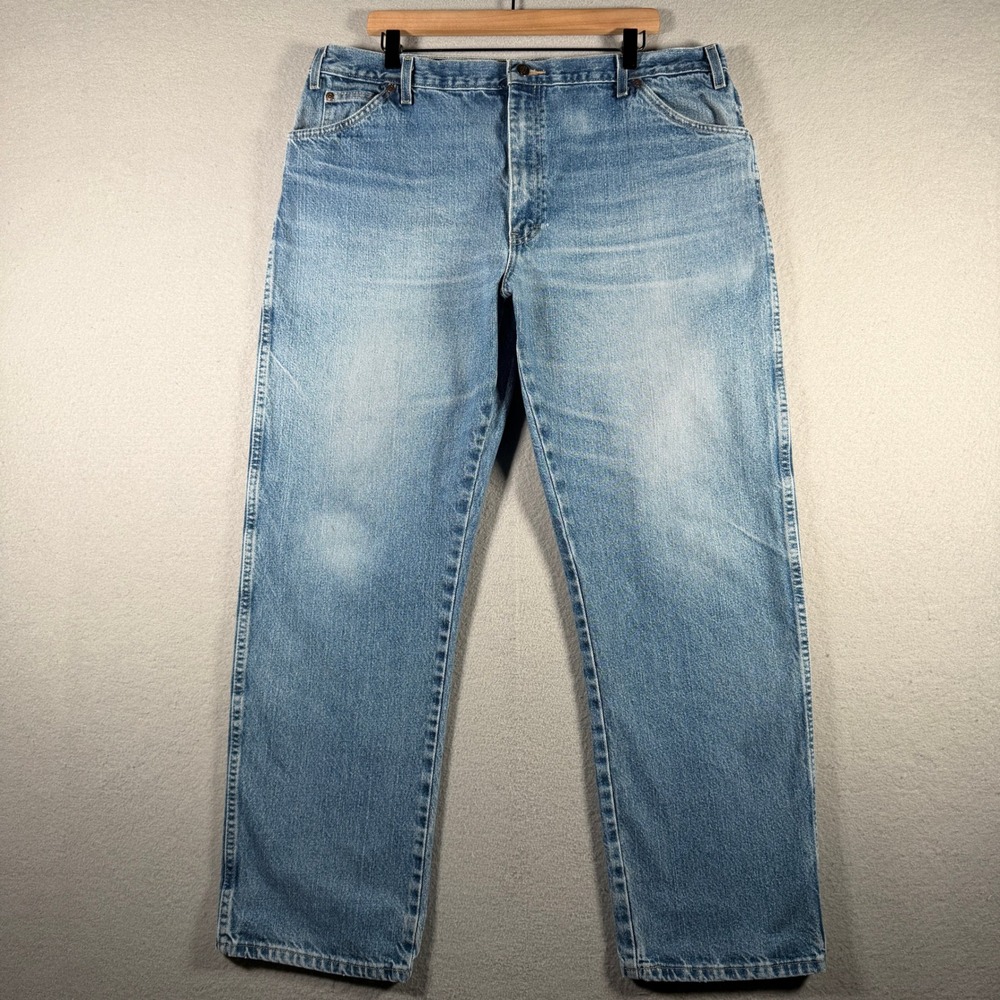 Dickies Mens Relaxed Fit Straight Leg Light Wash Denim Jeans 40x32 (Fits 38x31)
